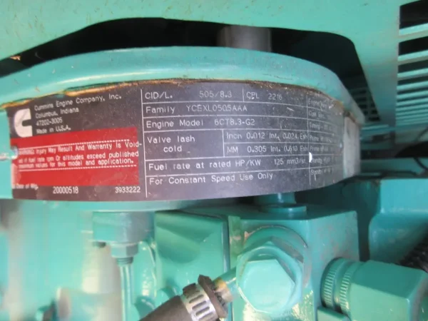 125KW Onan Diesel Generator Skid Mounted Generator / Only 204Hours - Image 14